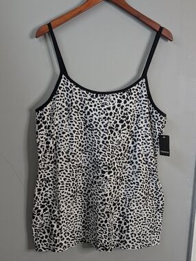 NEW Torrid Foxy Cami Camisole Tank Top Black White Leopard 3 3X 22-24